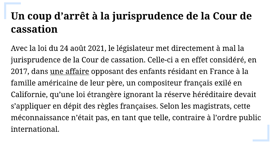 Successions internationales : la France impose sa réserve héréditaire